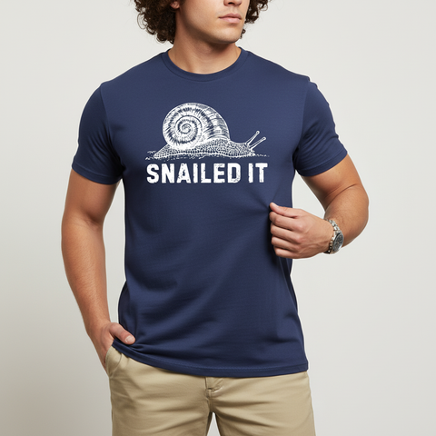 'Snailed It' Snail Unisex Tee, Funny Pun Shirt for Gardeners & Nature Lovers