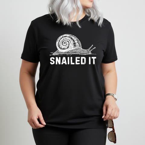 'Snailed It' Snail Unisex Tee, Funny Pun Shirt for Gardeners & Nature Lovers