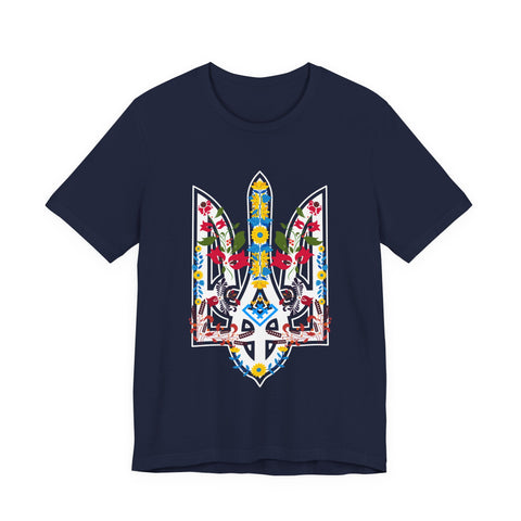 Ukrainian Floral Tryzub Unisex Tee