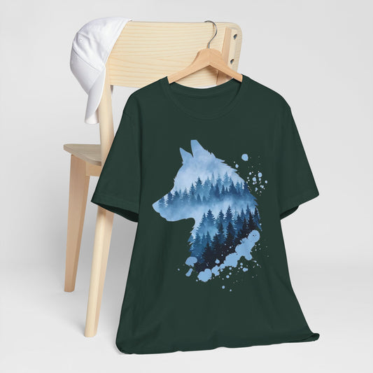 Watercolor Wolf Silhouette Unisex Tee