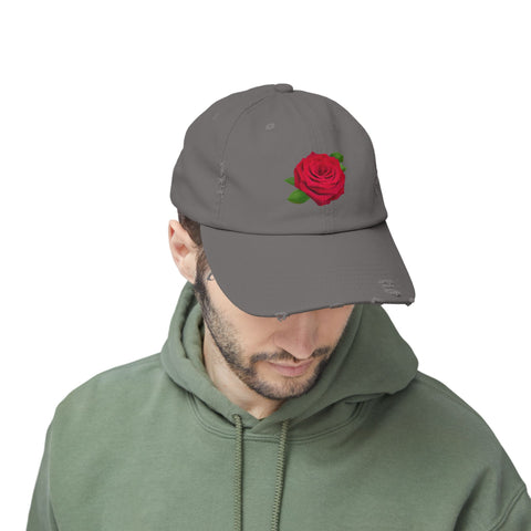 Vintage Rose Distressed Cap