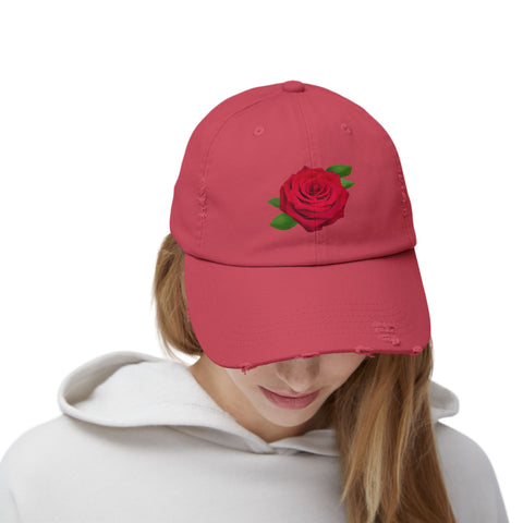 Vintage Rose Distressed Cap