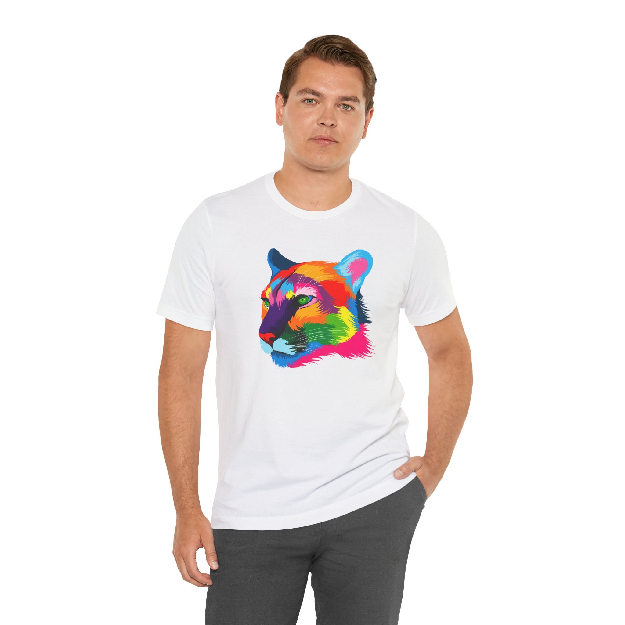 Colorful Tiger Graphic Tee | Unisex Jersey Tee, Casual Wear, Animal Lover Gift, Eco-Friendly Tee, Nature Enthusiast Shirt