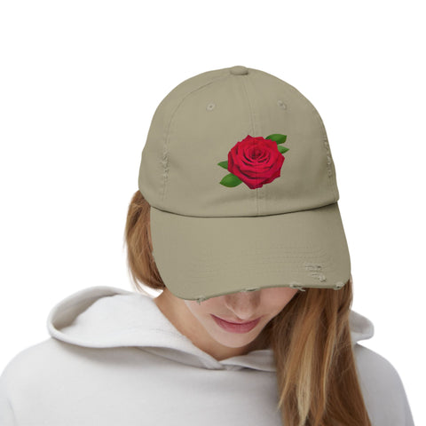 Vintage Rose Distressed Cap
