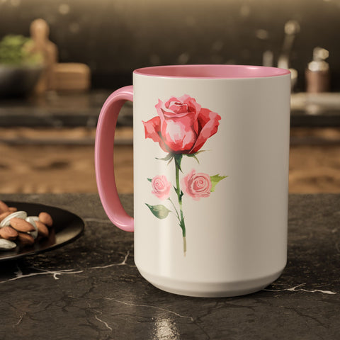 Colorful Rose-Themed Coffee Mug - 11oz & 15oz