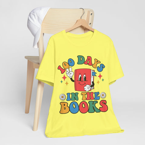 Colorful 100 Days in the Books Unisex Tee, Teacher Gifts