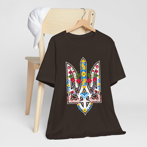 Ukrainian Floral Tryzub Unisex Tee