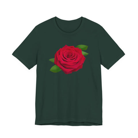 Red Rose Romantic Flower Unisex Tee