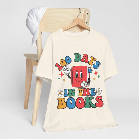Colorful 100 Days in the Books Unisex Tee, Teacher Gifts