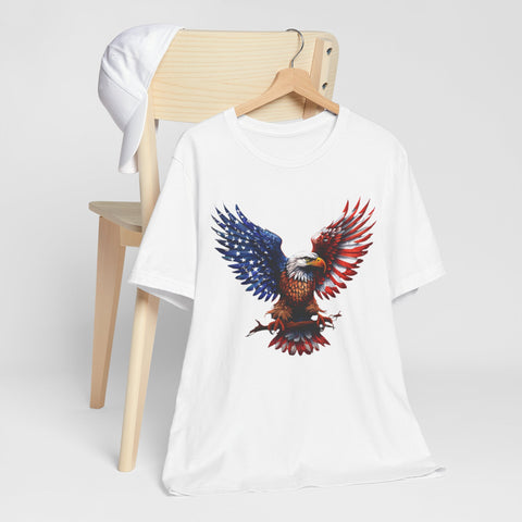 Patriotic Eagle for July 4th Memorial Day Unisex Tee