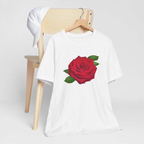 Red Rose Romantic Flower Unisex Tee