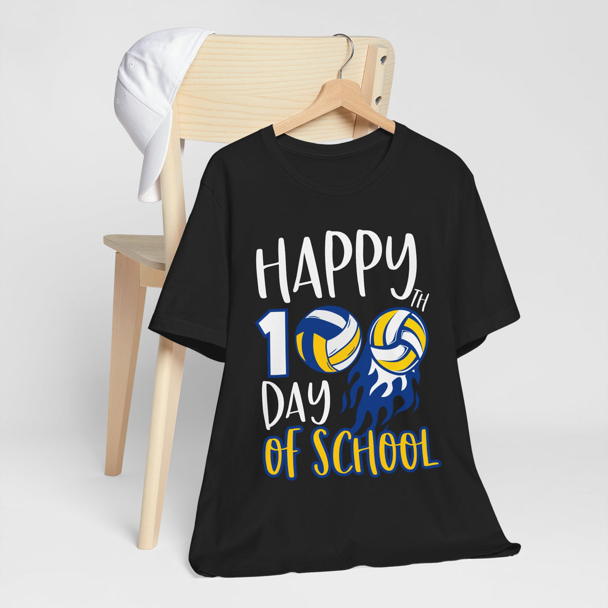 Happy 100th Day of School Unisex Tee | Cute Volleyball Design for Kids