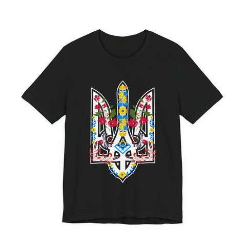 Ukrainian Floral Tryzub Unisex Tee