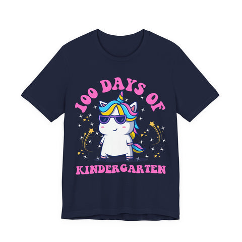 100 Days of Kindergarten Unicorn Unisex Tee, Kids, School