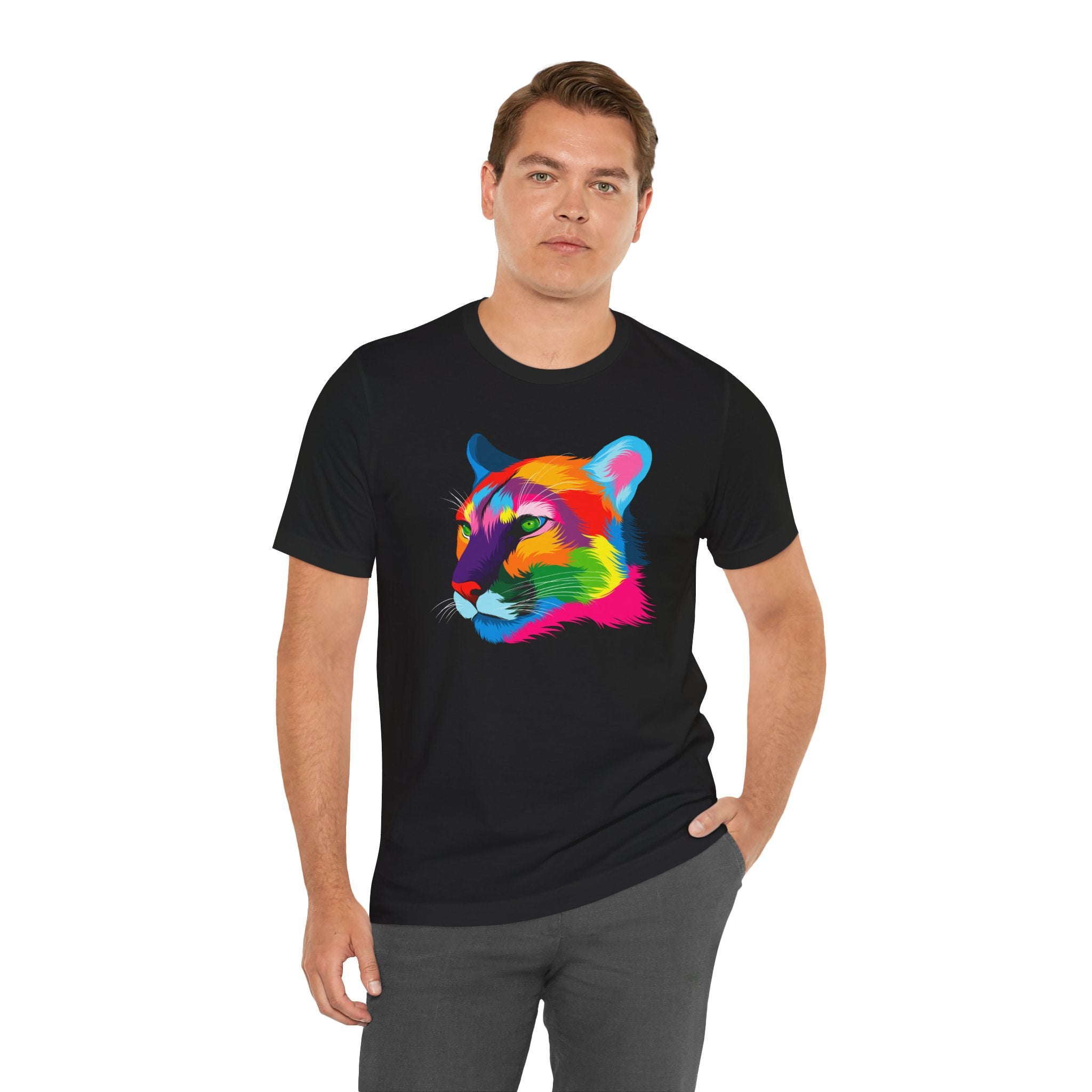 Colorful Tiger Graphic Tee | Unisex Jersey Tee, Casual Wear, Animal Lover Gift, Eco-Friendly Tee, Nature Enthusiast Shirt