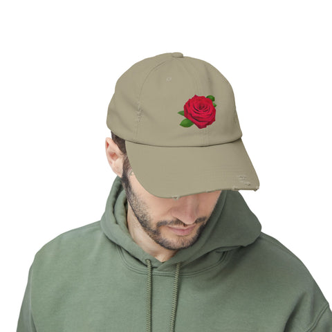 Vintage Rose Distressed Cap