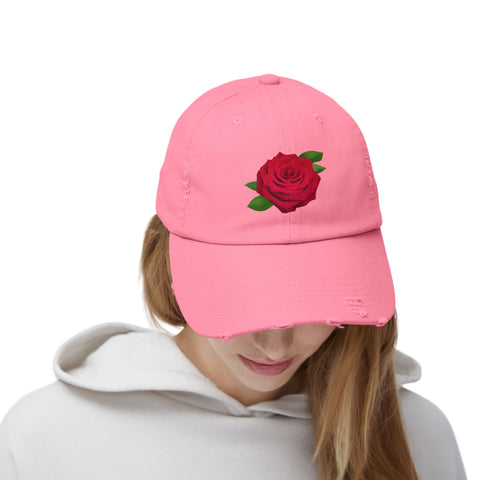 Vintage Rose Distressed Cap
