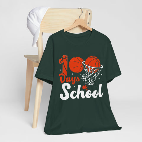 100 Days of School Basketball Unisex Tee