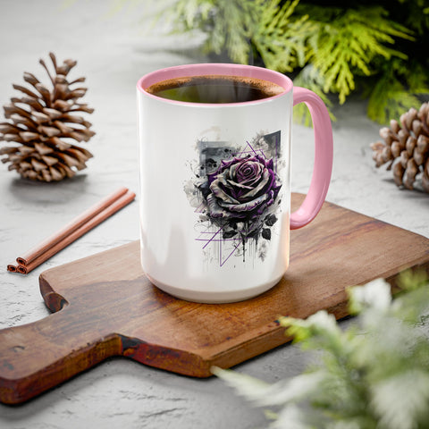 Colorful Artistic Rose Mug 11oz, 15oz