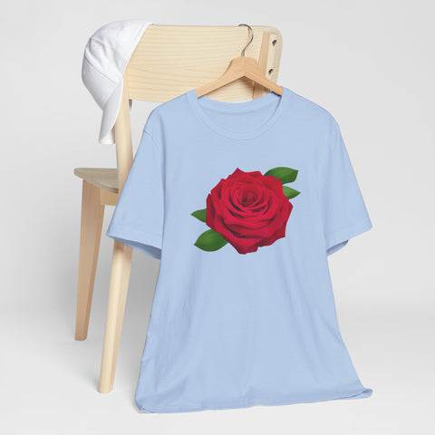Red Rose Romantic Flower Unisex Tee