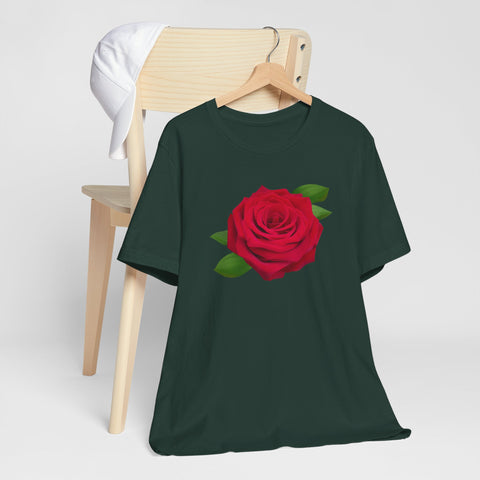 Red Rose Romantic Flower Unisex Tee