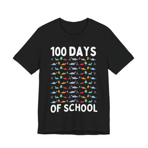 100 th Days Of School Dinosaur Pattern Unisex Tee