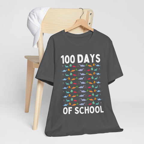 100 th Days Of School Dinosaur Pattern Unisex Tee