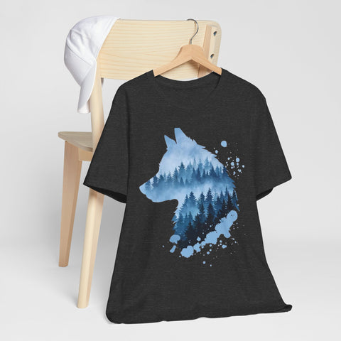 Watercolor Wolf Silhouette Unisex Tee