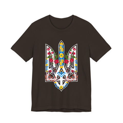 Ukrainian Floral Tryzub Unisex Tee