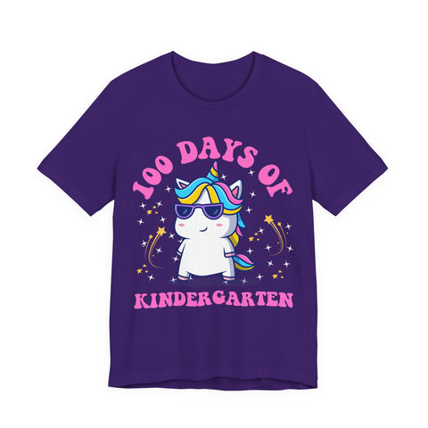 100 Days of Kindergarten Unicorn Unisex Tee, Kids, School