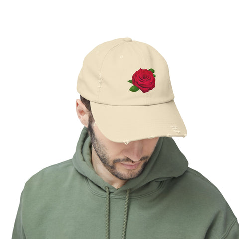 Vintage Rose Distressed Cap