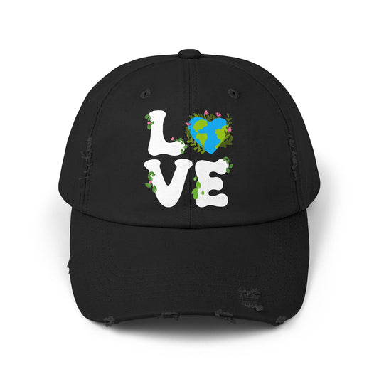 Earth Day Love Distressed Cap