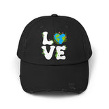 Earth Day Love Distressed Cap