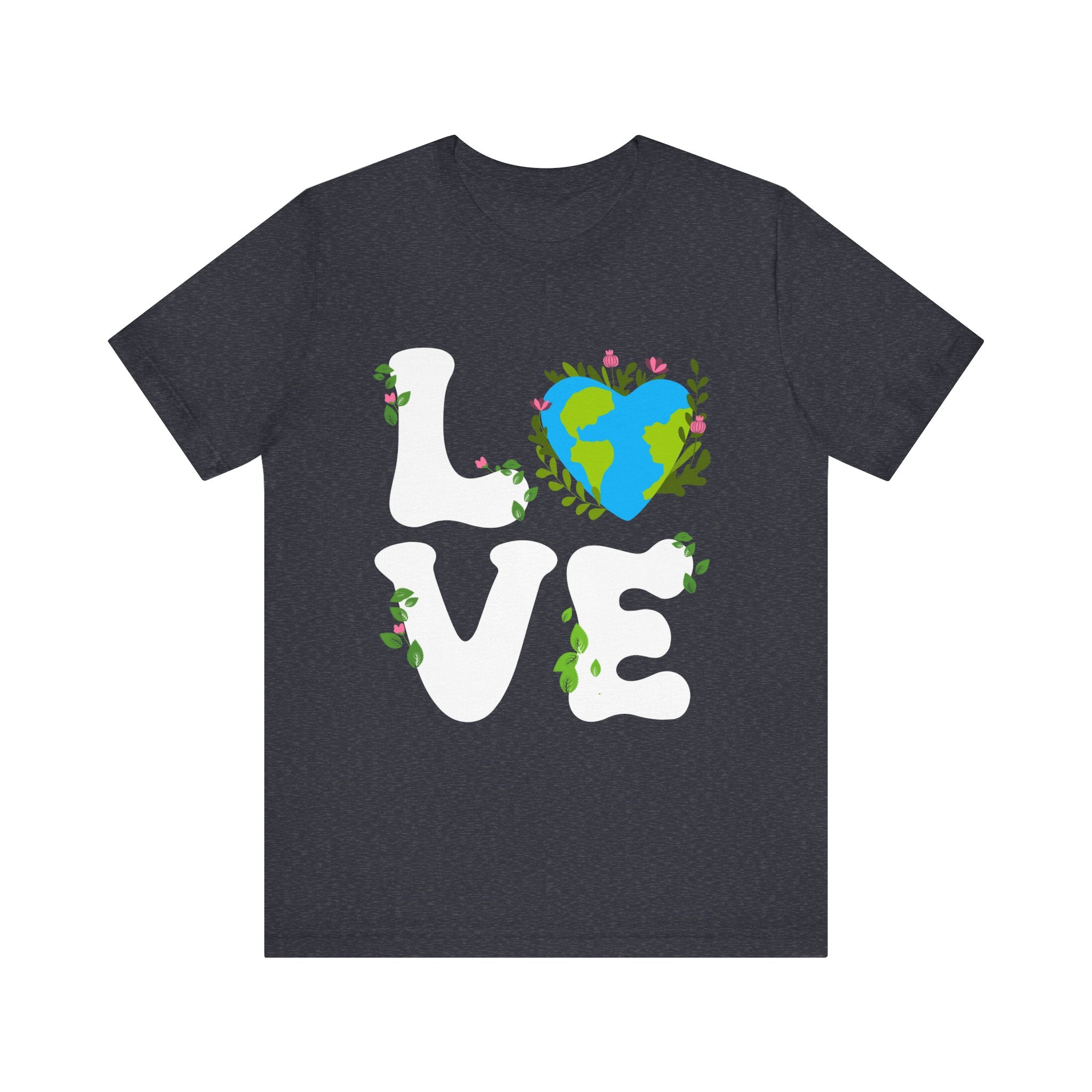 Earth Heart Graphic Tee, Eco-Friendly Shirt, Sustainable Fashion, Gift for Nature Lovers, Unisex Tee for Earth Day