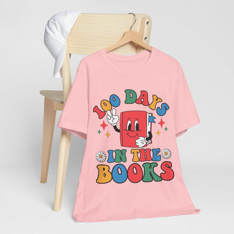 Colorful 100 Days in the Books Unisex Tee, Teacher Gifts